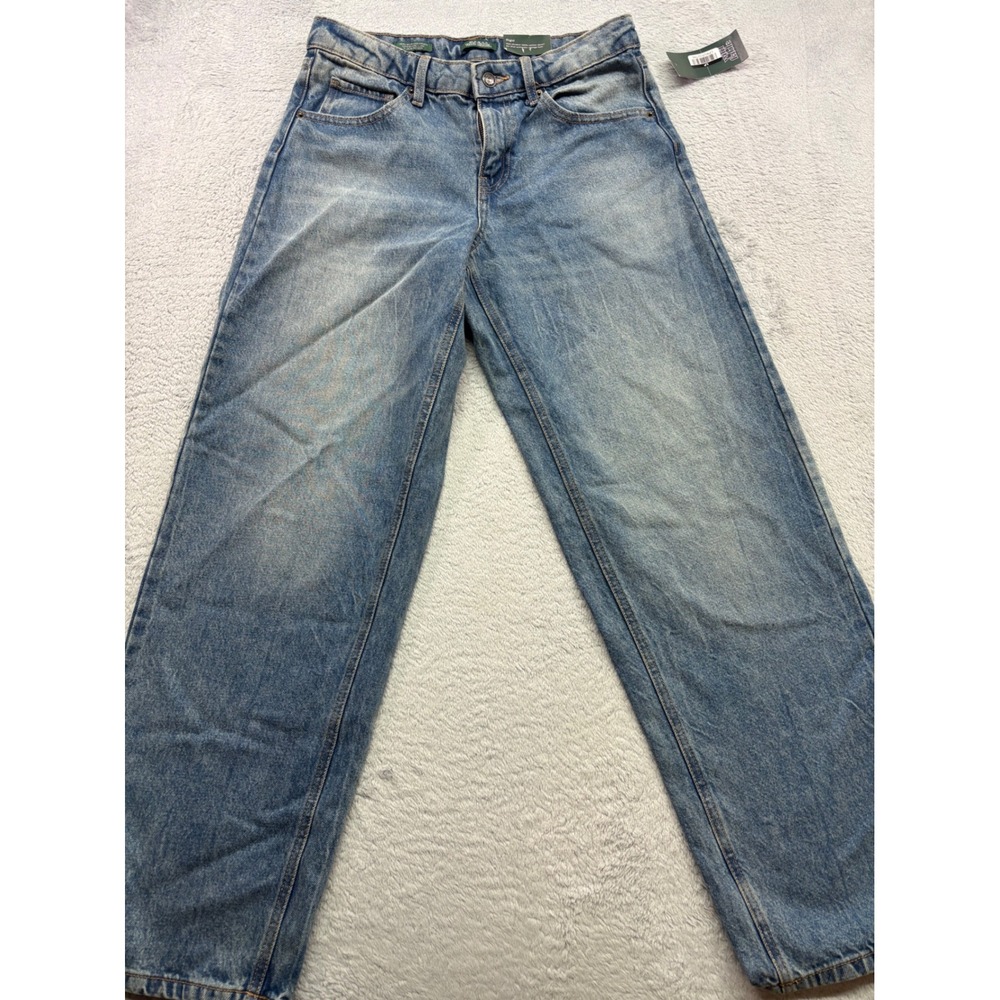 Wild Fable Womens 90s Relaxed Straight Mid Rise Jeans Blue Tinted Wash Size 4